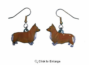 Corgi Earrings Welsh Pembroke Hand Painted Acrylic