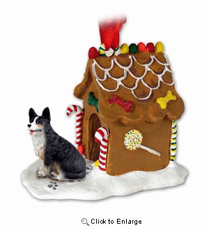 Corgi Gingerbread House Christmas Ornament Cardigan