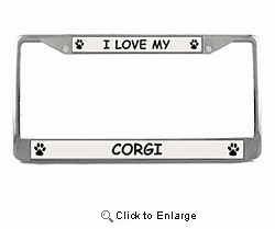 Corgi License Plate Frame