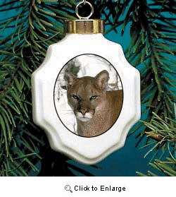 Cougar Christmas Ornament Porcelain