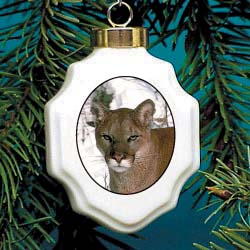 Cougar Christmas Ornament Porcelain