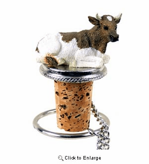 Cow Bottle Stopper (Guernsey Bull)