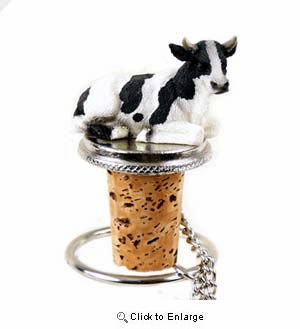 Cow Bottle Stopper (Holstein Bull)
