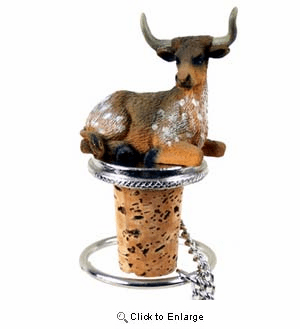 Cow Bottle Stopper (Long Horn Steer)