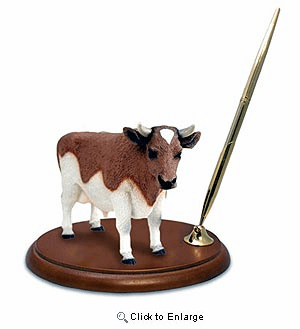 Cow Pen Holder (Guernsey Bull)