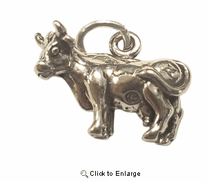 Cow Sterling Silver Charm