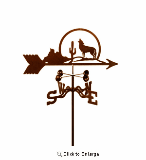 Coyote Weathervane wtih Cactus