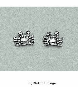 Crab Earrings Sterling Silver