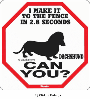 Dachshund 2.8 Seconds Sign