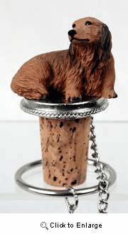 Dachshund Bottle Stopper (Red Longhaired)