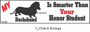 Dachshund Bumper Sticker Honor Student