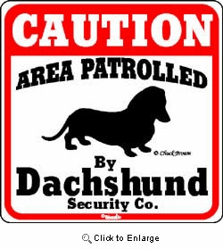 Dachshund Caution Sign