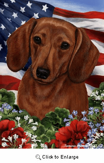 Dachshund House Flag Red