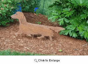 Dachshund Long Haired Garden Stake