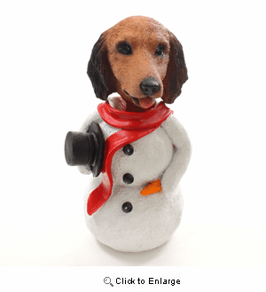 Dachshund Longhair Snowman Christmas Decoration