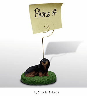 Dachshund Note Holder (Black Longhaired)