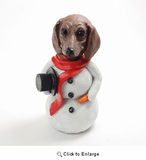 Dachshund Red Snowman Christmas Decoration