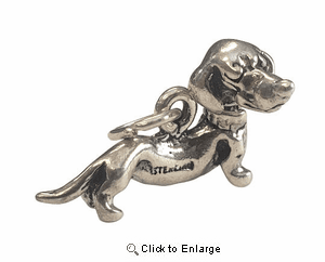 Dachshund Sterling Silver Charm