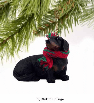 Dachshund Tiny One Christmas Ornament Black