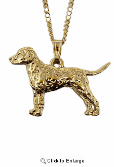 Dalmatian 24K Gold Plated Pendant with Necklace