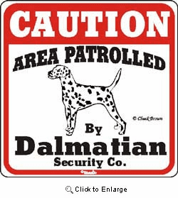 Dalmatian Caution Sign