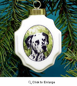Dalmatian Christmas Ornament Porcelain