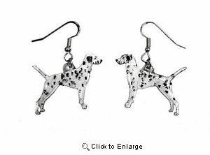 Dalmatian Earrings Hand Painted Acrylic