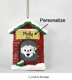 Dalmatian Personalized Dog House Christmas Ornament