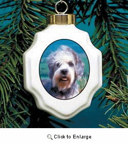 Dandie Dinmont Christmas Ornament Porcelain