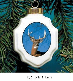 Deer Christmas Ornament Porcelain