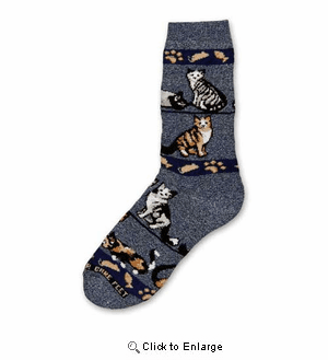 Denim Cat Socks