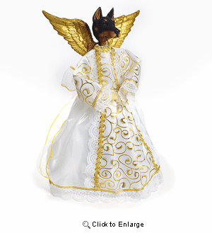 Doberman Pinscher Angel Christmas Tree Topper