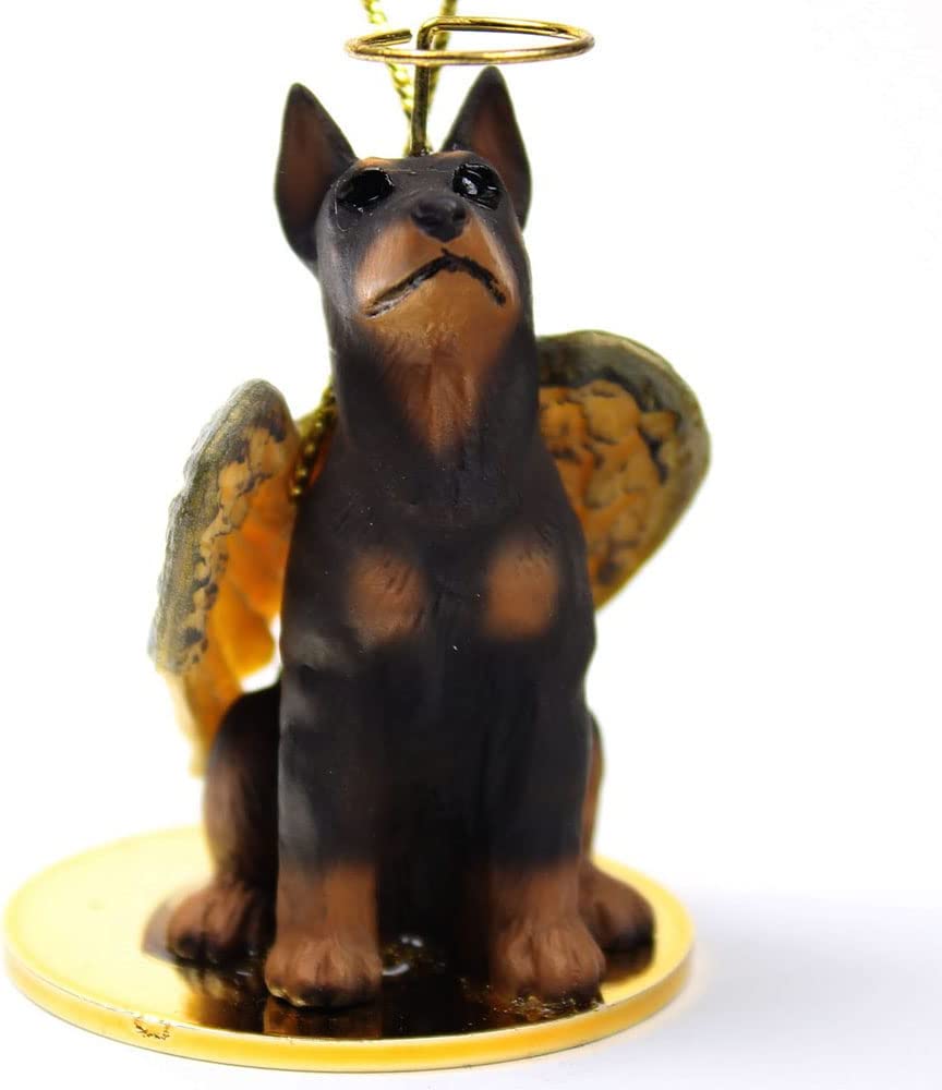 Doberman Pinscher Angel Ornament Red