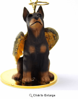 Doberman Pinscher Angel Ornament Red