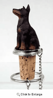 Doberman Pinscher Bottle Stopper (Red)