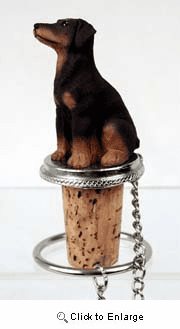 Doberman Pinscher Bottle Stopper (Red Uncropped)