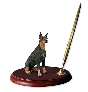 Doberman Pinscher Pen Holder (Red)