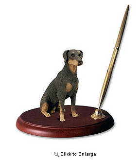 Doberman Pinscher Pen Holder (Red Uncropped)