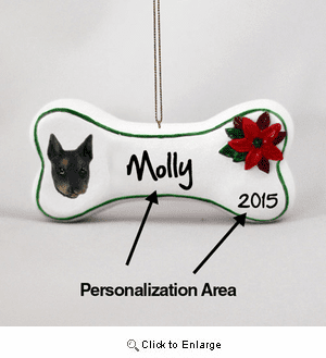 Doberman Pinscher Personalized Dog Bone Christmas Ornament