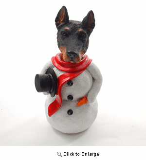 Doberman Pinscher Snowman Christmas Decoration