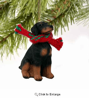 Doberman Pinscher Tiny One Christmas Ornament Black Uncropped