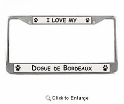 Dogue de Bordeaux License Plate Frame