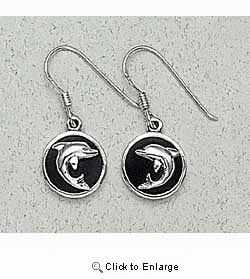 Dolphin Earrings Sterling Silver