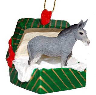 Donkey Gift Box Christmas Ornament