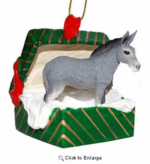 Donkey Gift Box Christmas Ornament