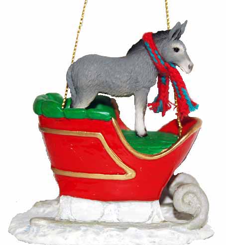 Donkey Sleigh Ride Christmas Ornament