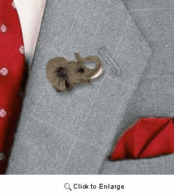 Elephant Pin Hand Painted Resin