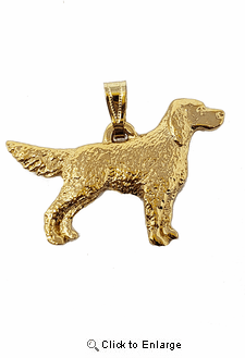 English Setter 24K Gold Plated Pendant