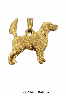 English Setter 24K Gold Plated Pendant Tail Up