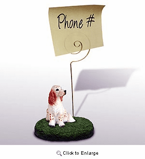 English Setter Note Holder (Orange Belton)